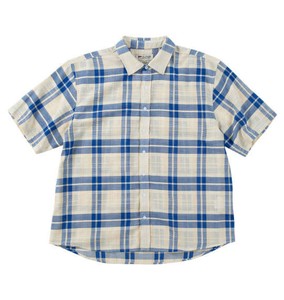 H BY FIGER ビッグサイズ メッシュチェックレギュラー半袖シャツ ベージュ