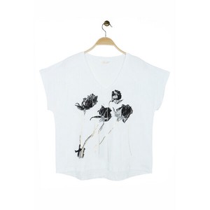 T-shirt Rhinestone Short-Sleeved T-Shirt Cotton