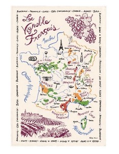 フランス直輸入　ティータオル　La Carte Des Vins de France