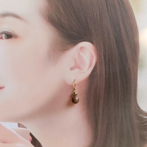 金耳针耳环 棕色