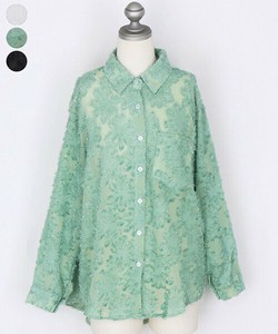 Button Shirt/Blouse Shirtwaist Floral Pattern Fringe Jacquard [2025 NEW]