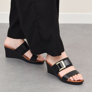 2025春夏新作【ITALIAN SHOEMAKERS】スクエアメタルウェッジヒールサンダル