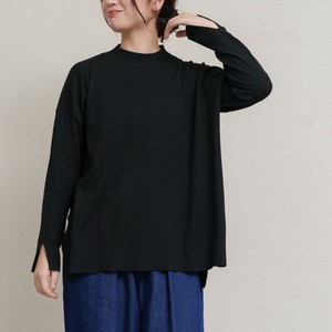 【9月予約販売】【2025年秋冬新作】もちもちニットスリット入りハイネックプルオーバー
