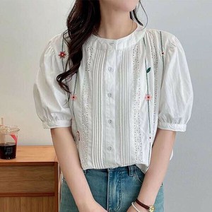 フェミニンなレースxフラワーコットンTシャツ・トップス【新作】