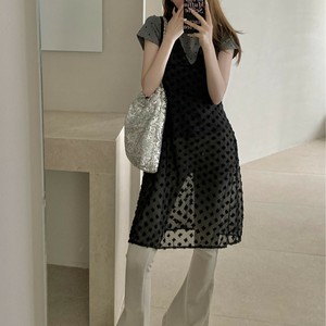 【特価】花柄シアー深Vネックワンピース