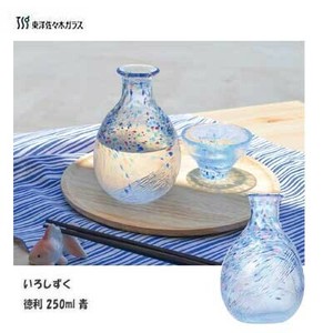 いろしずく 徳利 250ml 青  東洋佐々木ガラス WA171