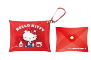 Pouch Red Hello Kitty Sanrio Characters Clear