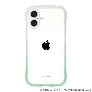 iPhone16専用背面型ケース Chrome-gradation White Mint iP24-61-CHCG06