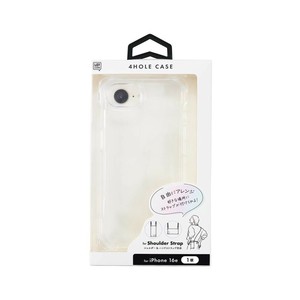 4ホールケース iPhone16e(1眼)対応 クリア i38EiJS04