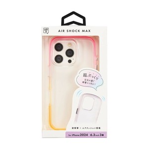 AIR SHOCK MAX iPhone16pro対応 ピンク×イエロー i38RiJA02