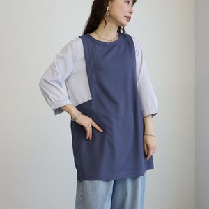 Button Shirt/Blouse Tunic Stripe Switching [2025 NEW] S/S