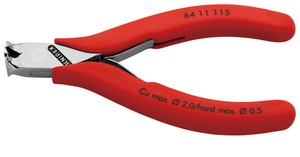 エレクトロニクスエンドカッティングニッパー 全長115mm  ハンドル仕様プラスチックコーティング
