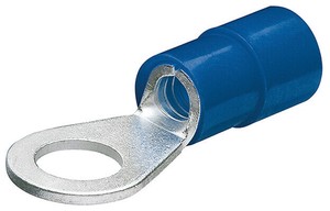 圧着端子 絶縁裸端子 100個入 6Φmm ブルー