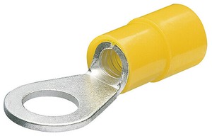 圧着端子 絶縁裸端子 100個入 6Φmm イエロー
