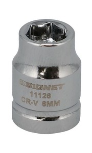 差込角1/4SQ 6mm ショートソケット 6角