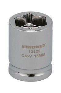 差込角1/2SQ 15mm ショートソケット 6角