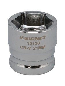差込角1/2SQ 21mm ショートソケット 6角
