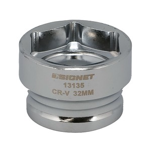 差込角1/2SQ 32mm ショートソケット 6角
