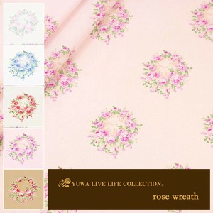 有輪商店 YUWA  シャーティング ”rose wreath” [D:Pink] / 全5色 / 生地 布 / 824933