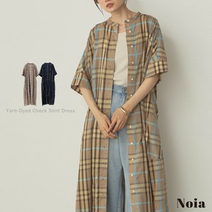 Casual Dress Shirt One-Piece Yarn Die-check Spring/Summer Cotton [2025 NEW] Made in India