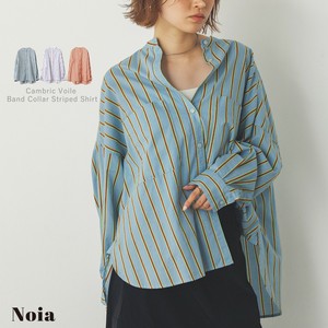 2025年新商品 预购 衬衫 立领 棉布 巴里纱 条纹衬衫 S尺寸