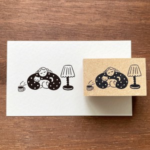 マールちゃん イラストスタンプ コーヒーとねこと スタンプマルシェ 日本製 はんこ 女の子