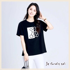 21094　サラサラの肌触り　クマのロゴ　Tシャツ　レディス