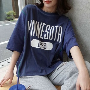 T 恤/上衣 新商品 2025年 兔子 棉 秋 学院Logo徽标