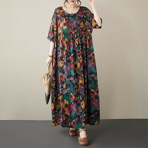 Casual Dress Flower Print Long Dress