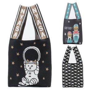 NEKONOBA ニットマルシェバッグ 大サイズ 猫グッズ ネコ ねこ かわいい 雑貨 エコバッグ