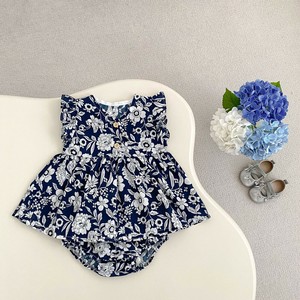 韓国スタイル 5サイズ シャツ パンツ 2点セット お花 総柄 夏