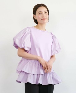 Button Shirt/Blouse Tunic Asymmetrical Ruffle