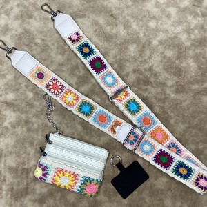 Small Bag/Wallet Flower Shoulder Strap Floral Pattern Square