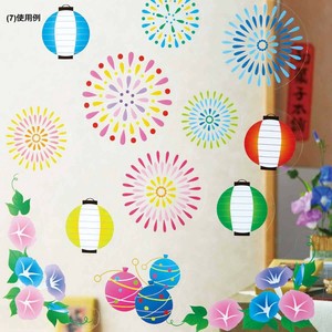 夏の装飾品　ウインドウシール　お祭花火
