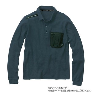 桑和 3105-50 長袖ポロシャツ Lサイズ チャコールグレー(23)