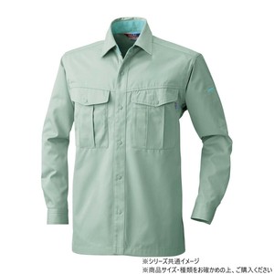 桑和 4115 長袖シャツ LLサイズ モスグリーン(107)