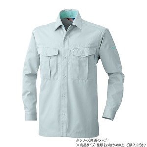桑和 4115 長袖シャツ Lサイズ シルバーグレー(22)