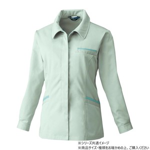 桑和 4222 レディース長袖スモック Sサイズ モスグリーン(107)