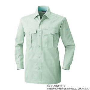 桑和 4225 長袖シャツ Sサイズ モスグリーン(107)