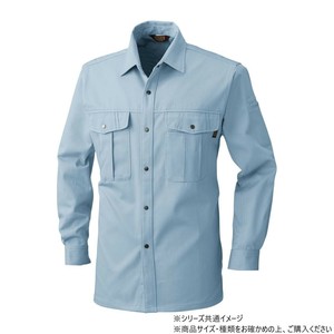 桑和 5335 長袖シャツ Lサイズ モスグリーン(107)