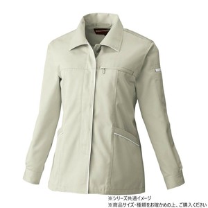 桑和 6112 レディーススモック 3Lサイズ ベージュ(3)