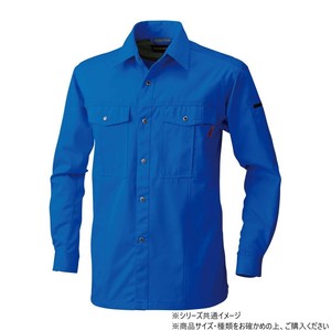 桑和 6115 長袖シャツ Lサイズ ブルー(8)