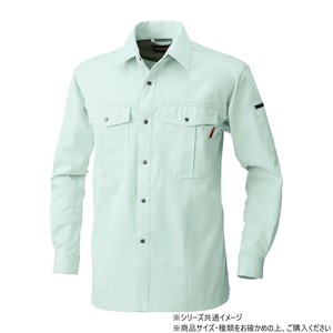 桑和 6115 長袖シャツ Mサイズ モスグリーン(107)