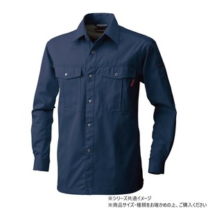 桑和 6115 長袖シャツ Sサイズ ネイビー(1)