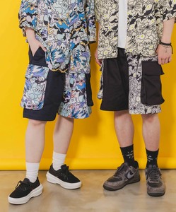 パリティのモンスター柄 切替ハーフパンツ
