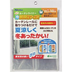 ニトムズ 省エネ カーテンライナー 透明 M クリア HH0010 100×140cm 2枚入 夏冬