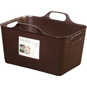 ヒマラヤ化学 ハッピーバケット角S BR ブラウン 収納用品 収納かご 小物収納 洗濯かご 脱衣所