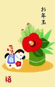 お年玉袋　椿と午飾り