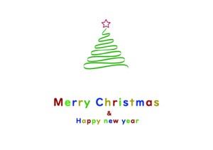 クリスマスカード　リボンツリー