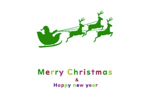 クリスマスカード　サンタシルエット